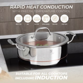 Garnek z pokrywką 24 cm Copper Touch Collection BerlingerHaus BH-8815