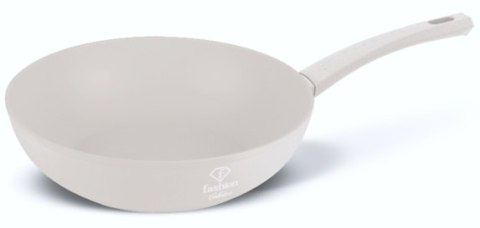 Patelnia wok 28cm Fashion TV FTV-0062 Matte Cream Gold Collection