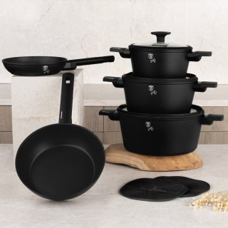 Zestaw 10-el garnki i patelnie tytanowa powłoka BH-8197 Matte Black