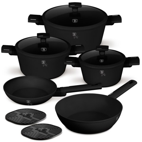 Zestaw 10-el garnki i patelnie tytanowa powłoka BH-8197 Matte Black