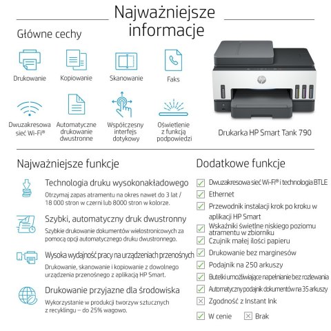 Urządzenie wielofunkcyjne HP drukarka Smart Tank 790 4WF66A