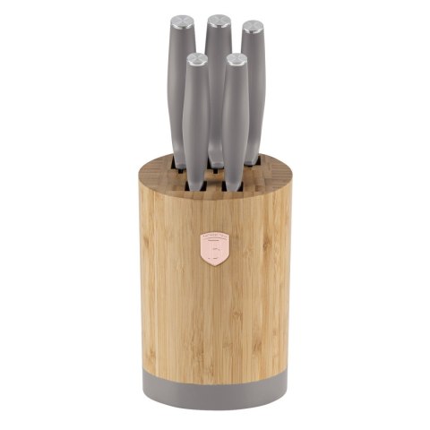 Zestaw noży w bambusowym stojaku 5 el. BerlingerHaus Taupe Collection BH-2756
