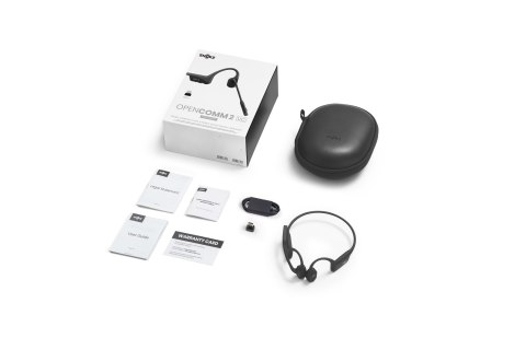 SHOKZ Słuchawki bezprzewodowe kostne Shokz OpenComm2 + adapter USB-C czarne