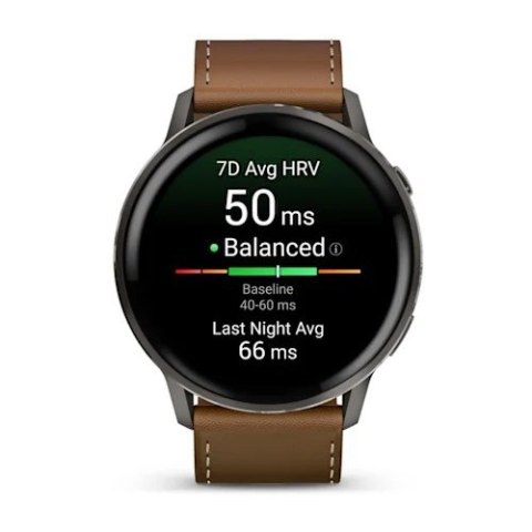 Smartwatch Garmin Venu 4 45 mm - slate leather band
