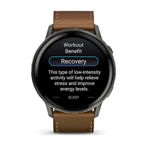 Smartwatch Garmin Venu 4 45 mm - slate leather band
