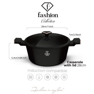 Garnek z pokrywką 28cm Fashion TV FTV-0039 Matte Black- Rose Gold